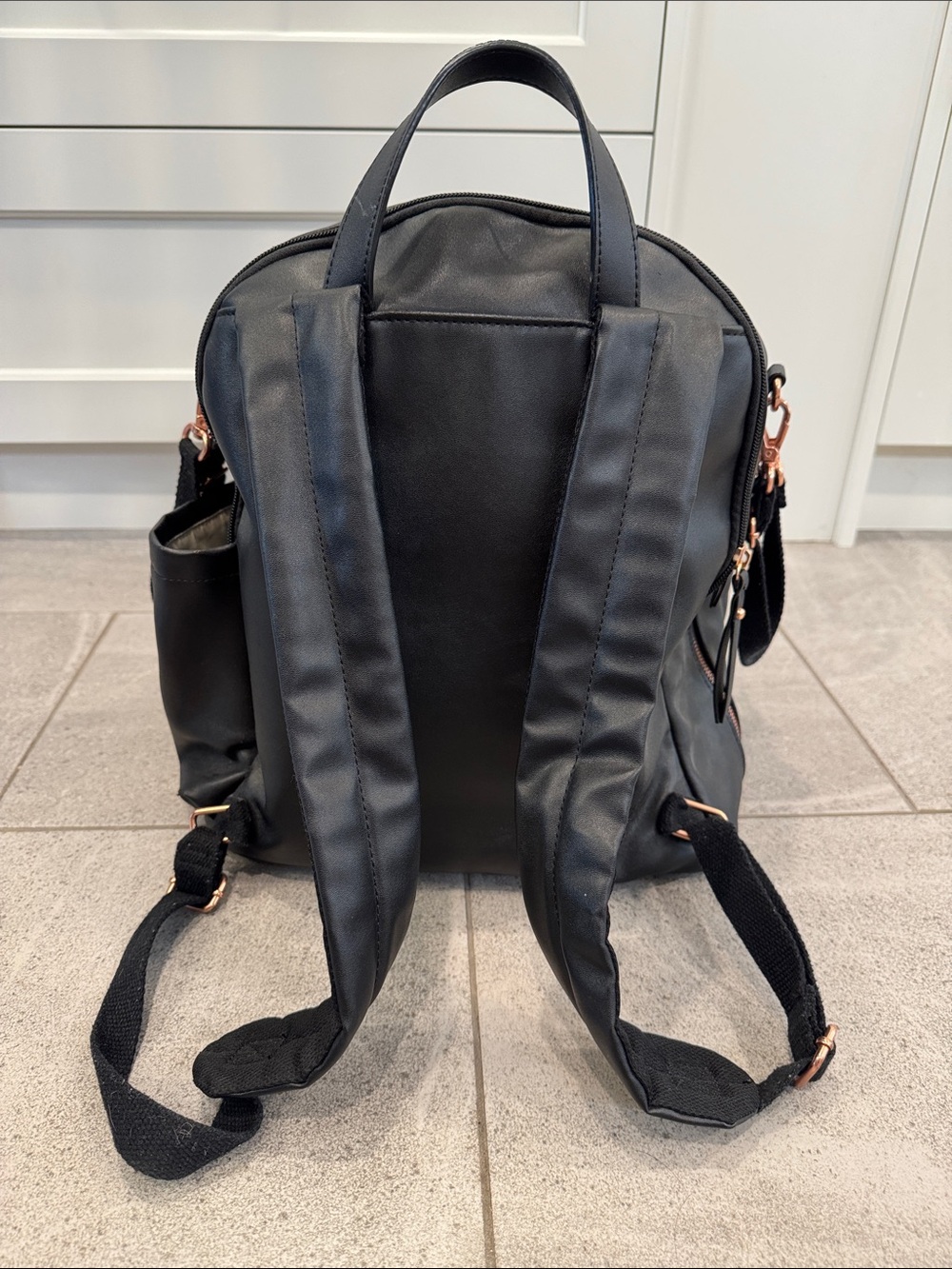 Skip Hop Black Faux Leather Diaper Bag - Picture 4 of 7